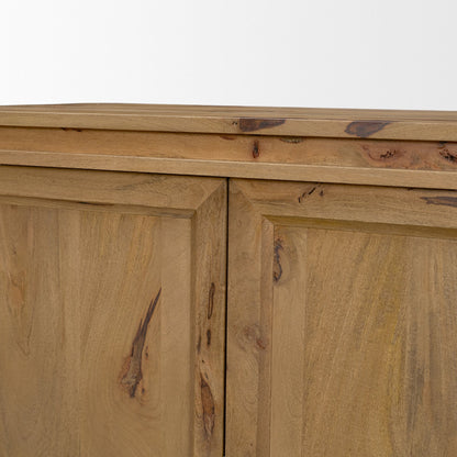 Notts Warm Brown Wood 2‑Door Storage Cabinet