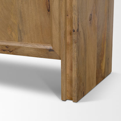 Notts Warm Brown Wood 2‑Door Storage Cabinet