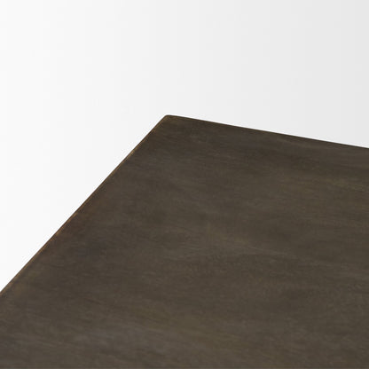 Cinder Distressed Dark Brown Wood Reeded 4‑Door Sideboard
