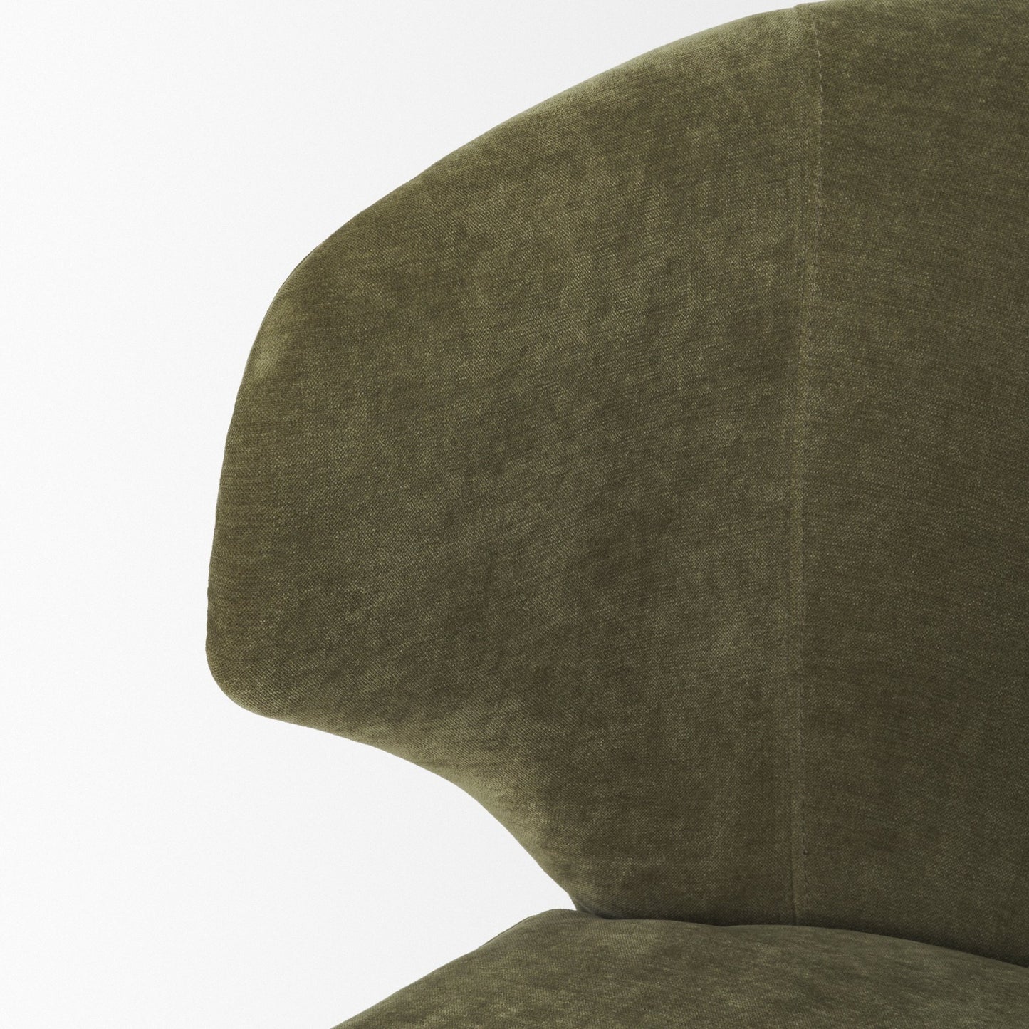 Niles Moss Olive Fabric Wingback Dining Chair