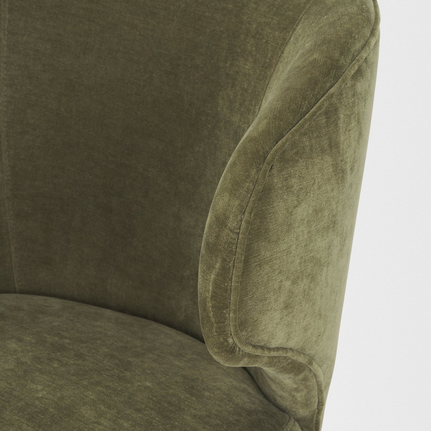 Niles Moss Olive Fabric Wingback Dining Chair