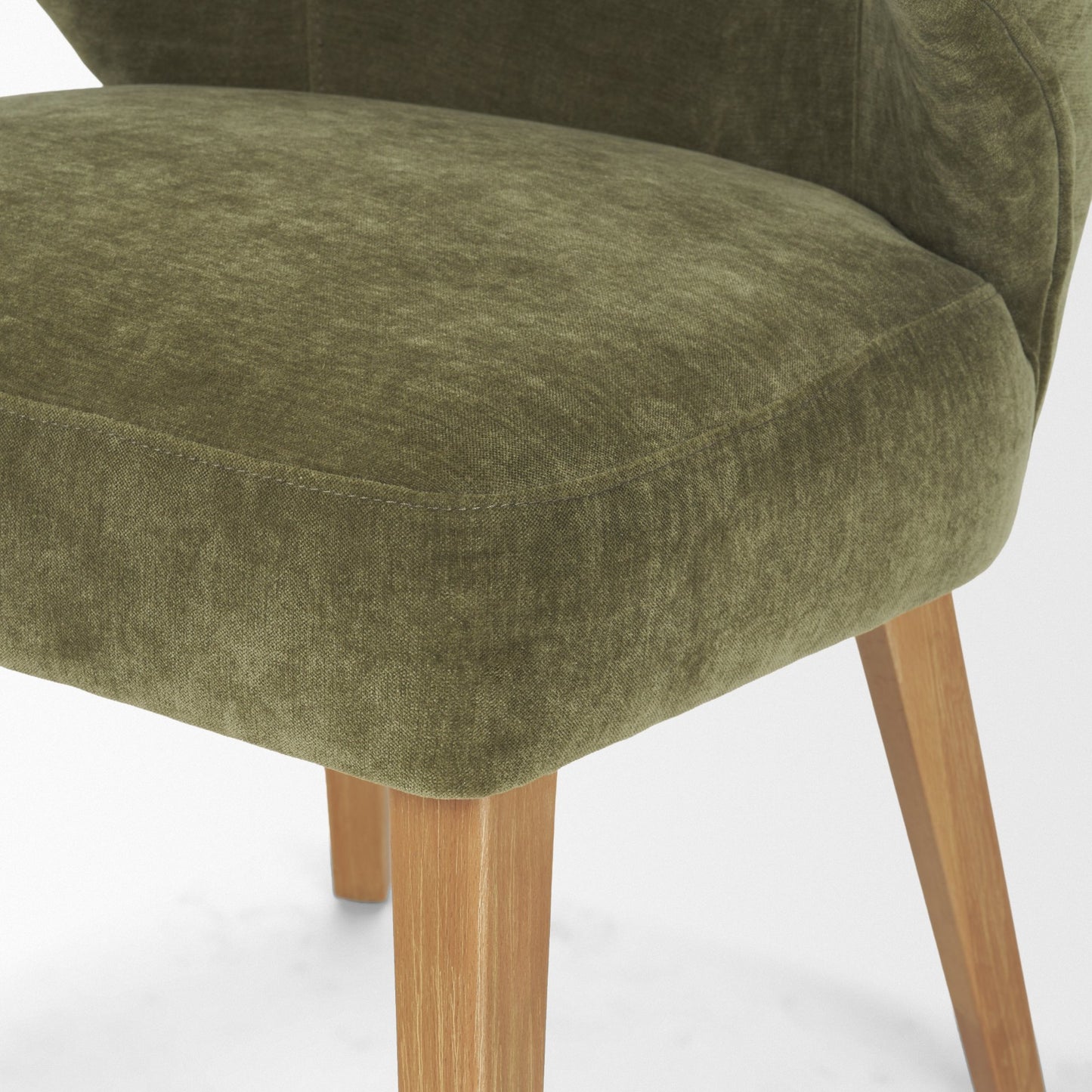 Niles Moss Olive Fabric Wingback Dining Chair