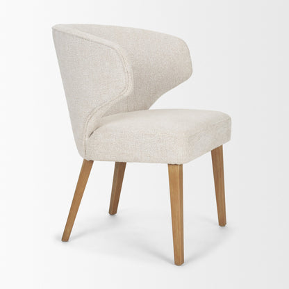 Niles Cream Upholstered Wingback Dining Chair