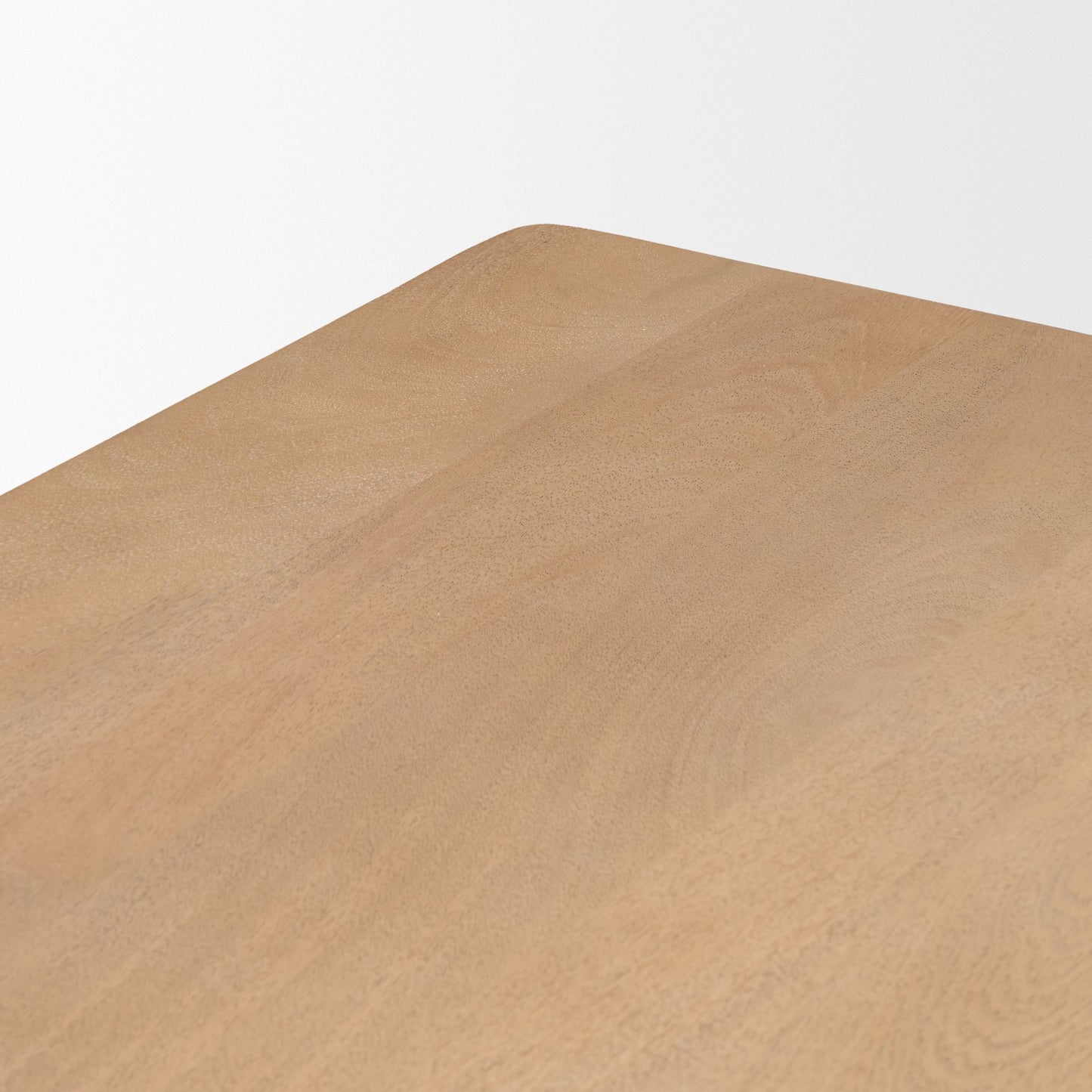 Trellyn Light Brown Solid Wood Dining Table with Carved Woven Base