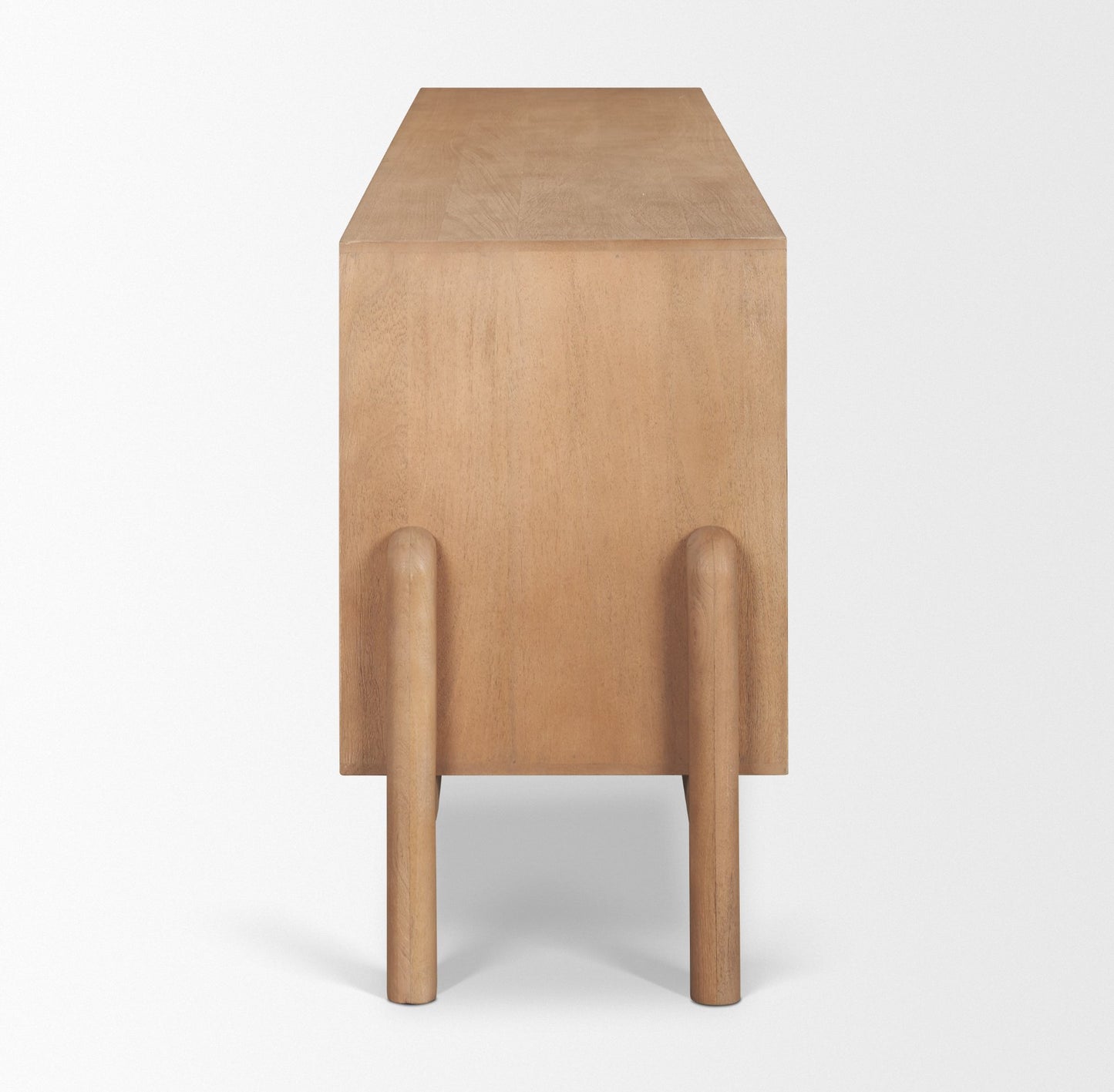Trellyn Light Brown Solid Wood 4‑Door Sideboard