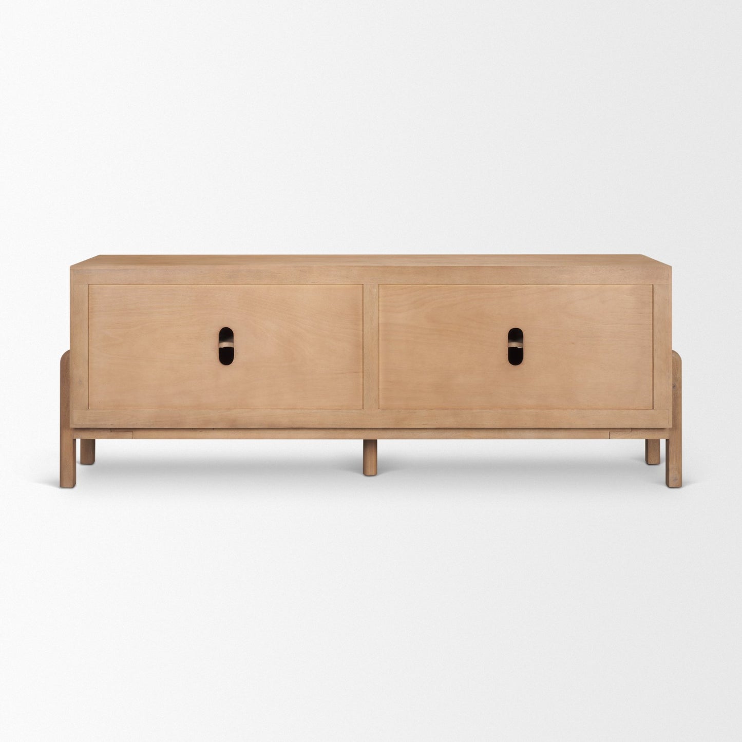 Trellyn Light Brown Solid Wood 4‑Door Sideboard