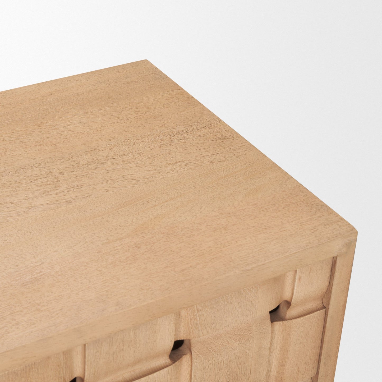 Trellyn Light Brown Solid Wood 4‑Door Sideboard