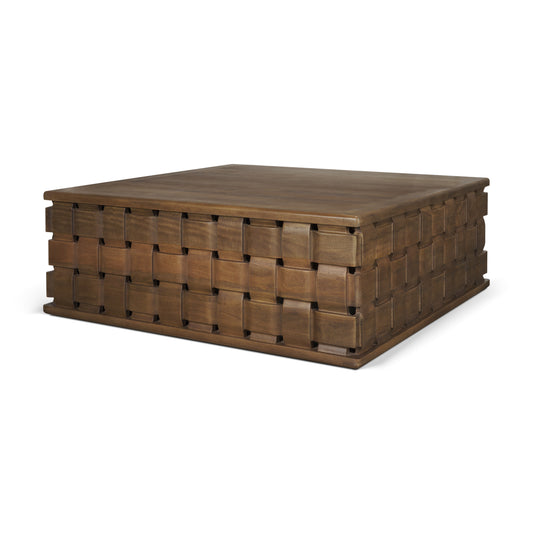 Trellyn 48 Inch Dark Brown Wood Square Coffee Table
