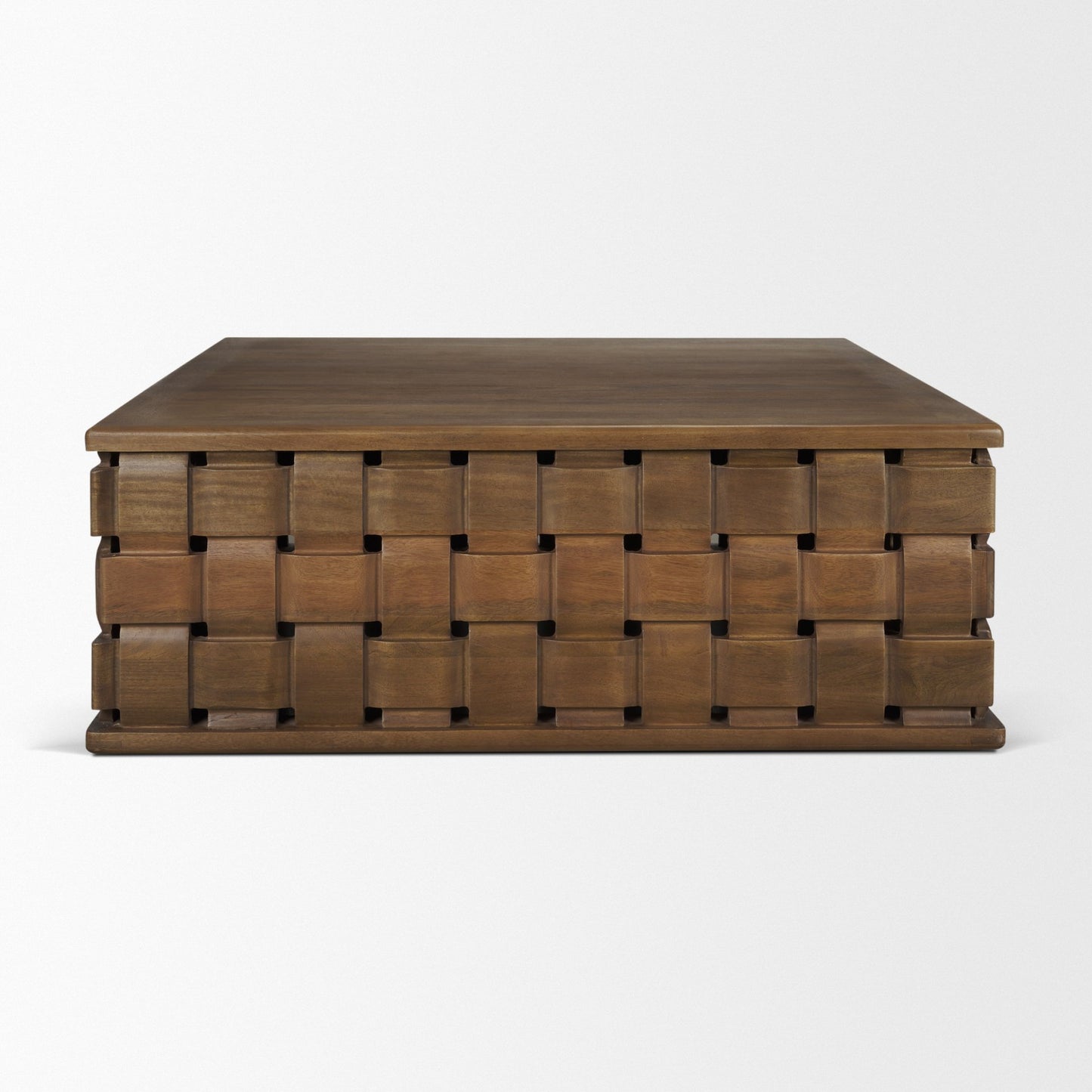 Trellyn 48 Inch Dark Brown Wood Square Coffee Table
