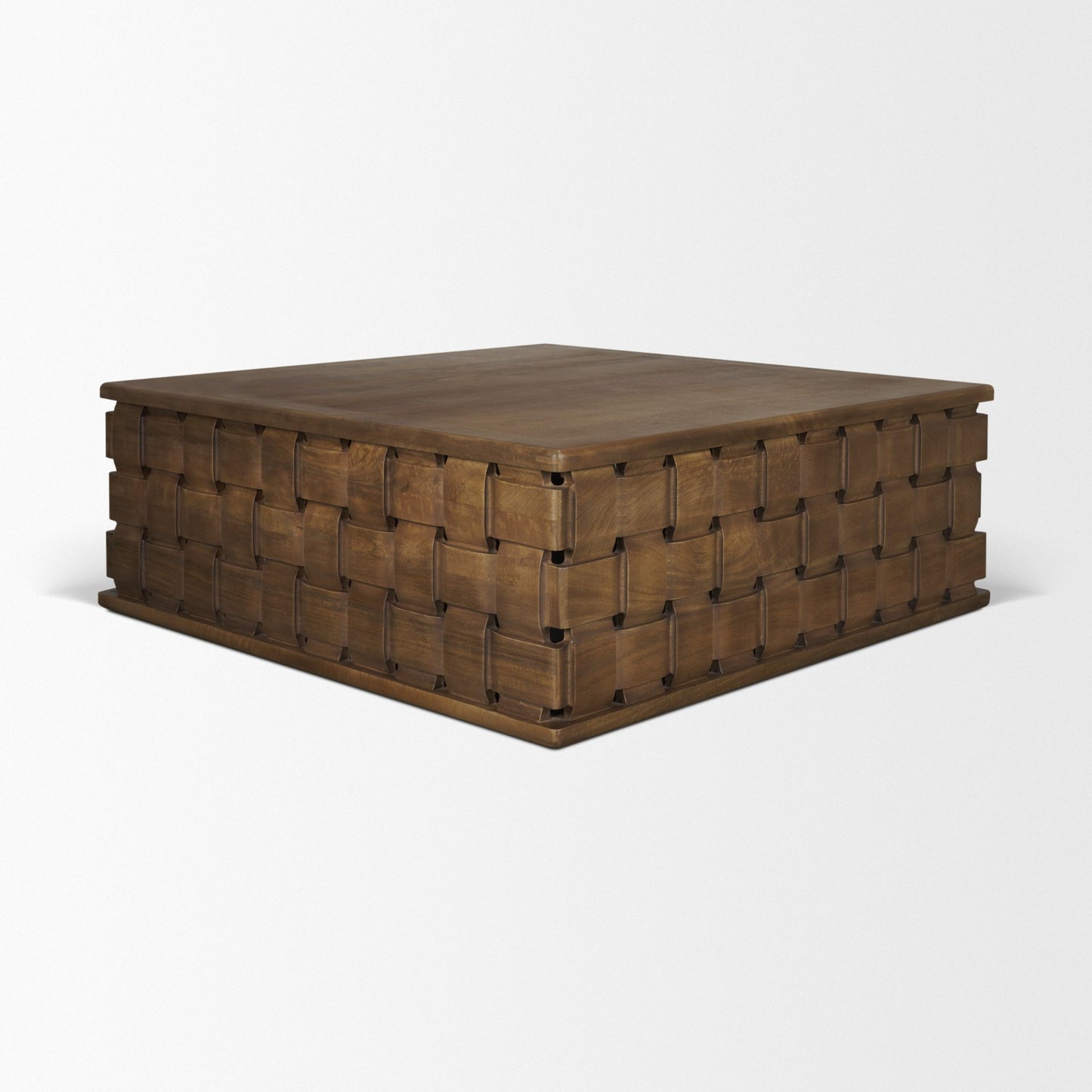 Trellyn 48 Inch Dark Brown Wood Square Coffee Table