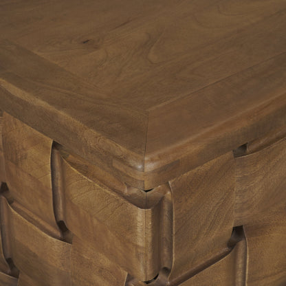 Trellyn 48 Inch Dark Brown Wood Square Coffee Table