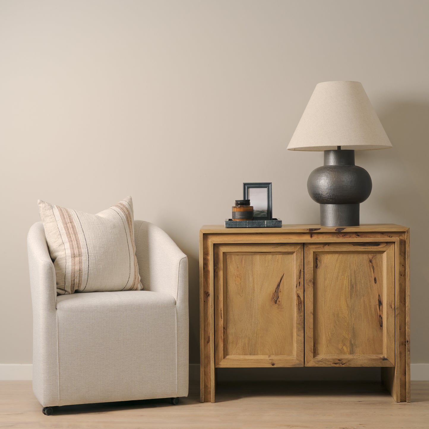 Notts Warm Brown Wood 2‑Door Storage Cabinet