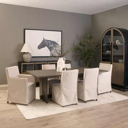 Sloan 80 Inch Light Brown Wood and Black Metal Sideboard