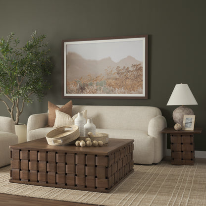 Trellyn 48 Inch Dark Brown Wood Square Coffee Table