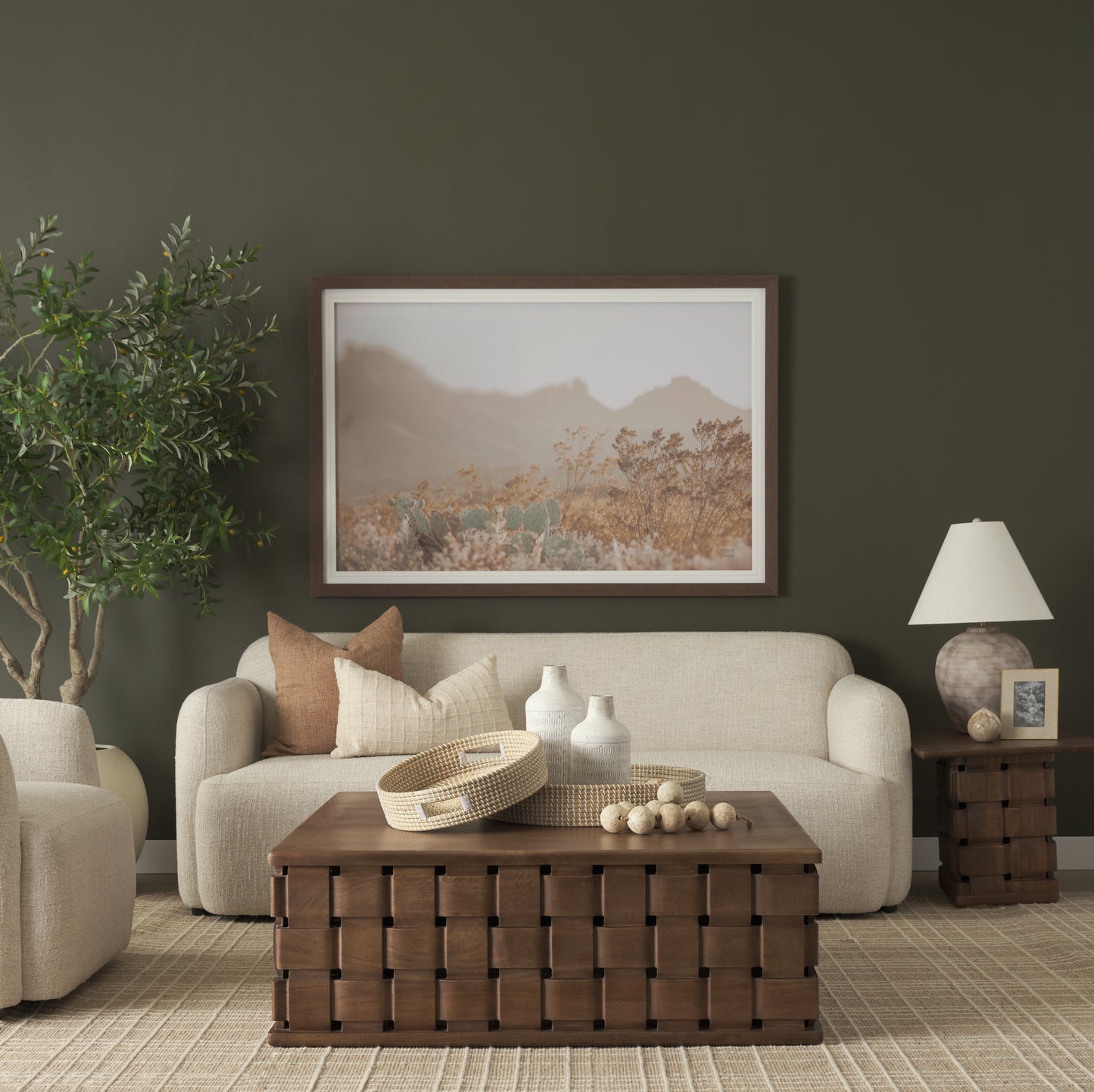 Trellyn 48 Inch Dark Brown Wood Square Coffee Table