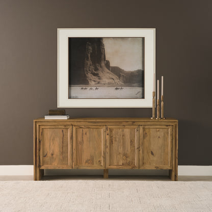 Notts Brown Wood Closed 4‑Door Sideboard