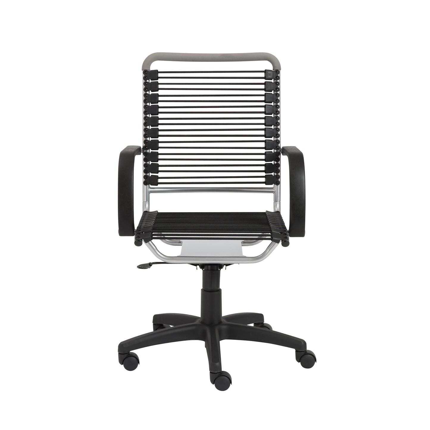 Bungie High Back Office Chair in Black with Aluminum Frame and Black Base