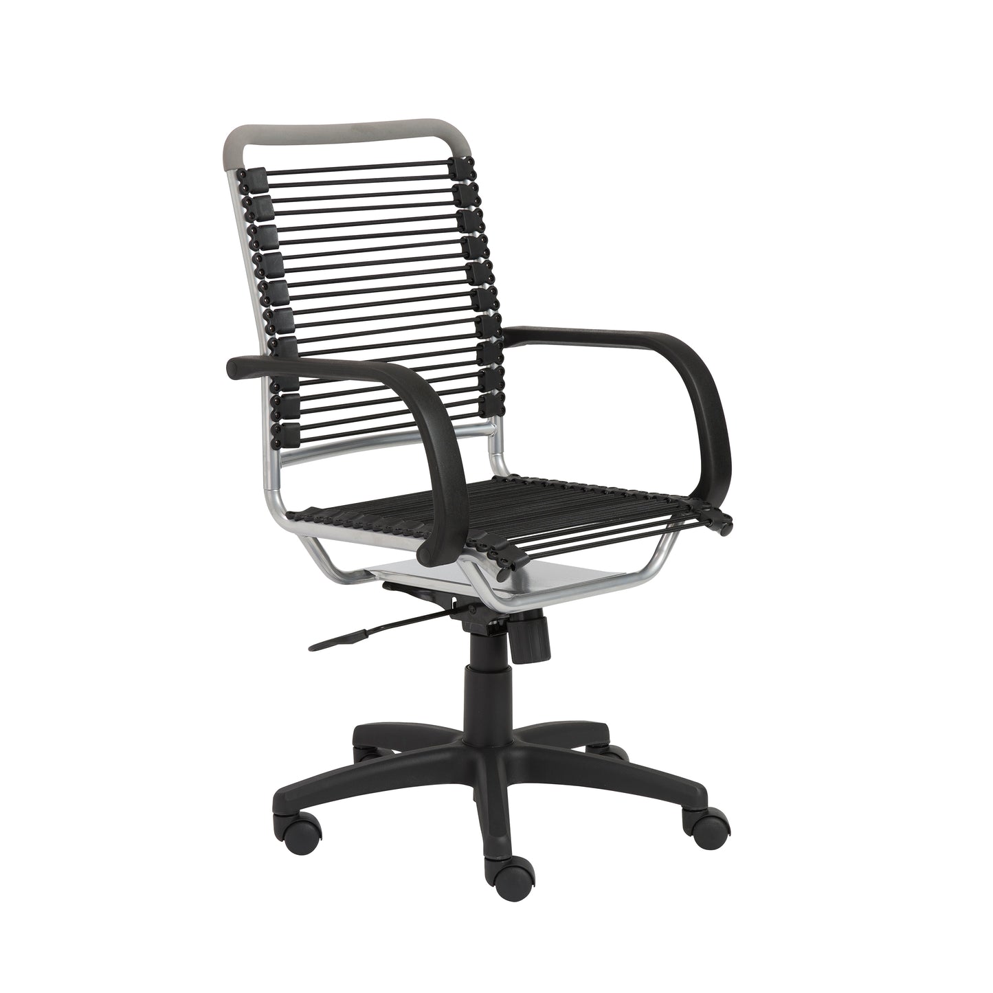 Bungie High Back Office Chair in Black with Aluminum Frame and Black Base