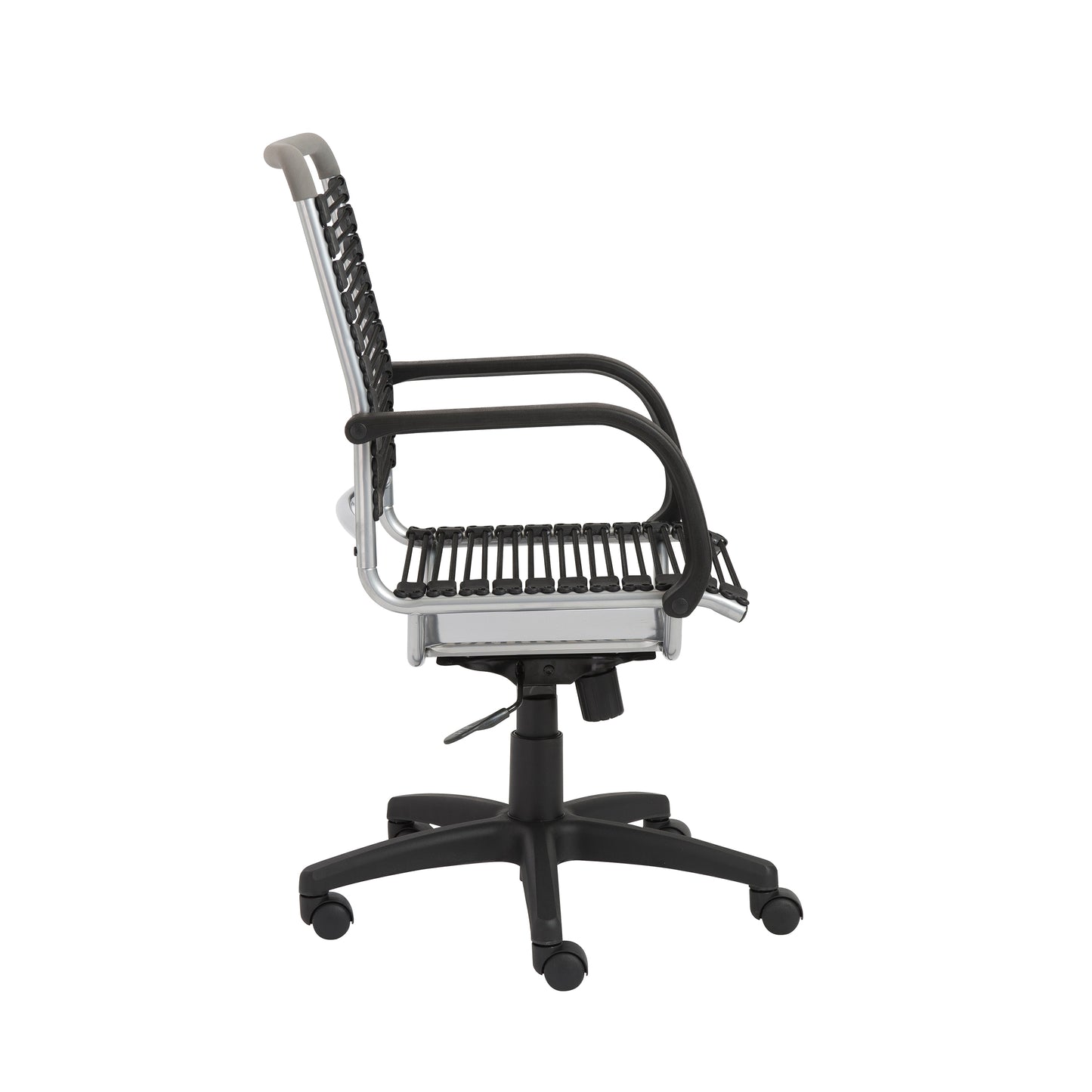 Bungie High Back Office Chair in Black with Aluminum Frame and Black Base