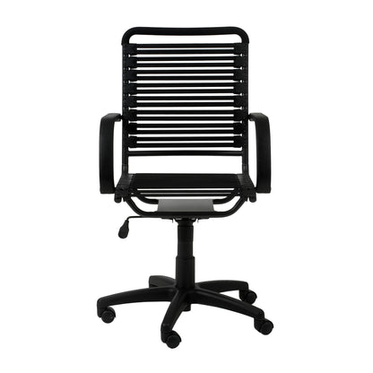 Bungie Flat High Back Office Chair in Black with Graphite Black Frame and Black Base