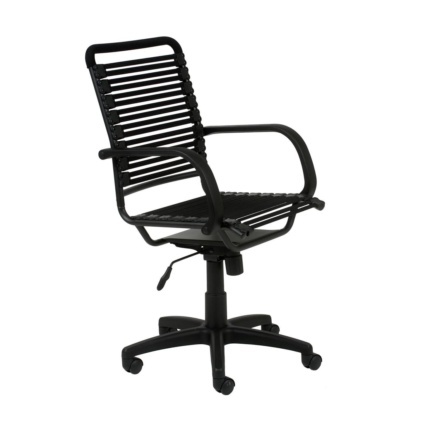 Bungie Flat High Back Office Chair in Black with Graphite Black Frame and Black Base