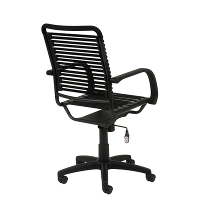 Bungie Flat High Back Office Chair in Black with Graphite Black Frame and Black Base