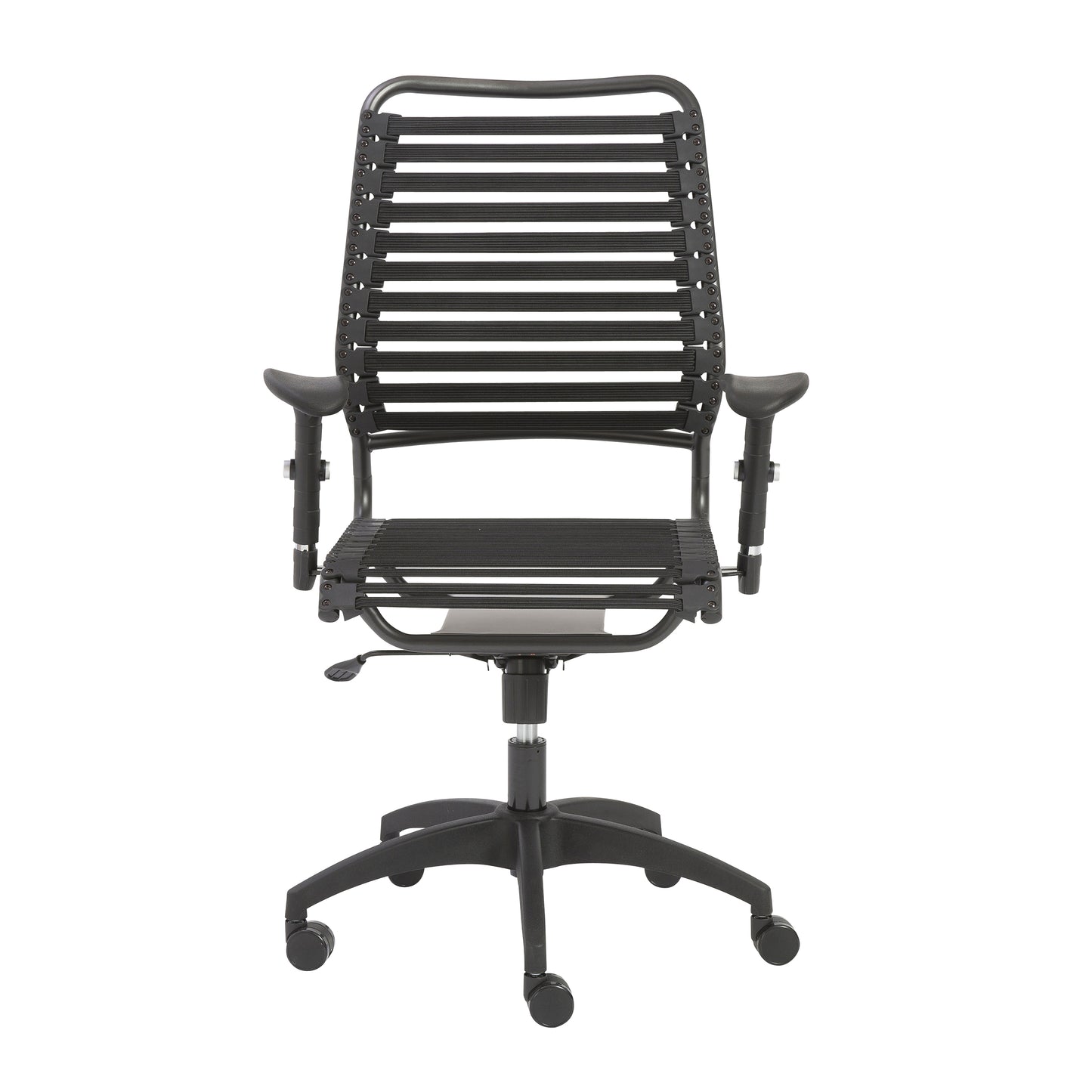 Baba Flat High Back Office Chair in Black with Graphite Black Frame and Black Base