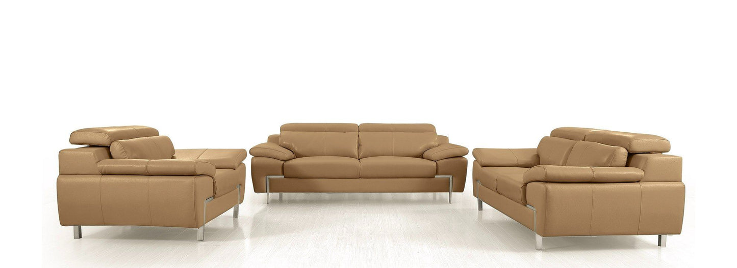 Divani Casa Grange - Modern Camel Leather Sofa Set