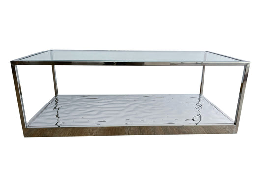 Modrest Braxton - Contemporary Clear Wave Glass Coffee Table