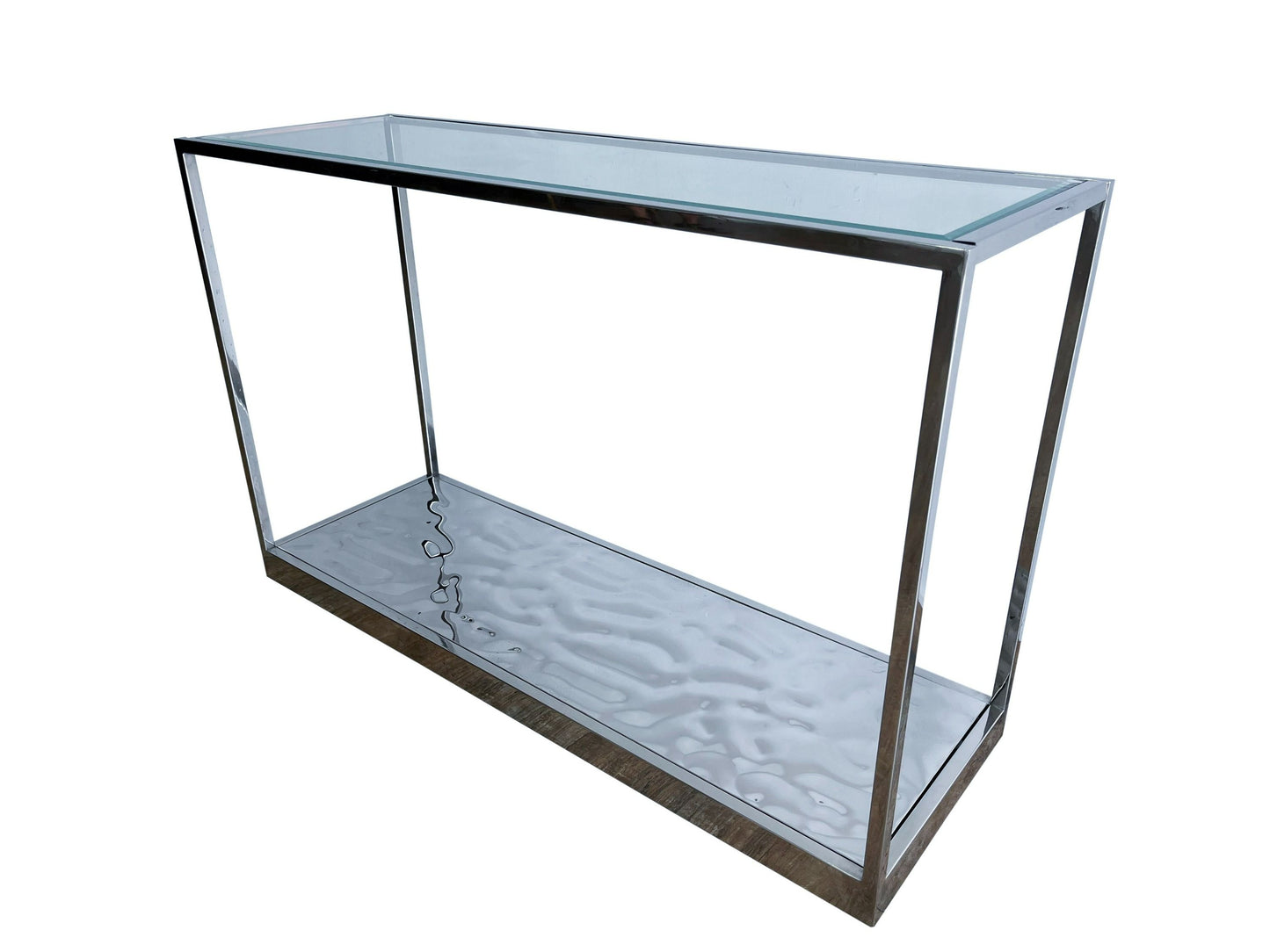 Modrest Braxton - Contemporary Clear Wave Glass Console Table