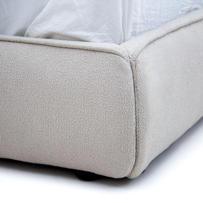 Modrest Lambert Modern Beige Fabric Upholstered Bed - Sleek & Comfortable Bedroom Design