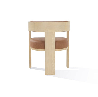 Nova Domus Osaka - Modern Natural Ash + Rust Fabric Dining Chair