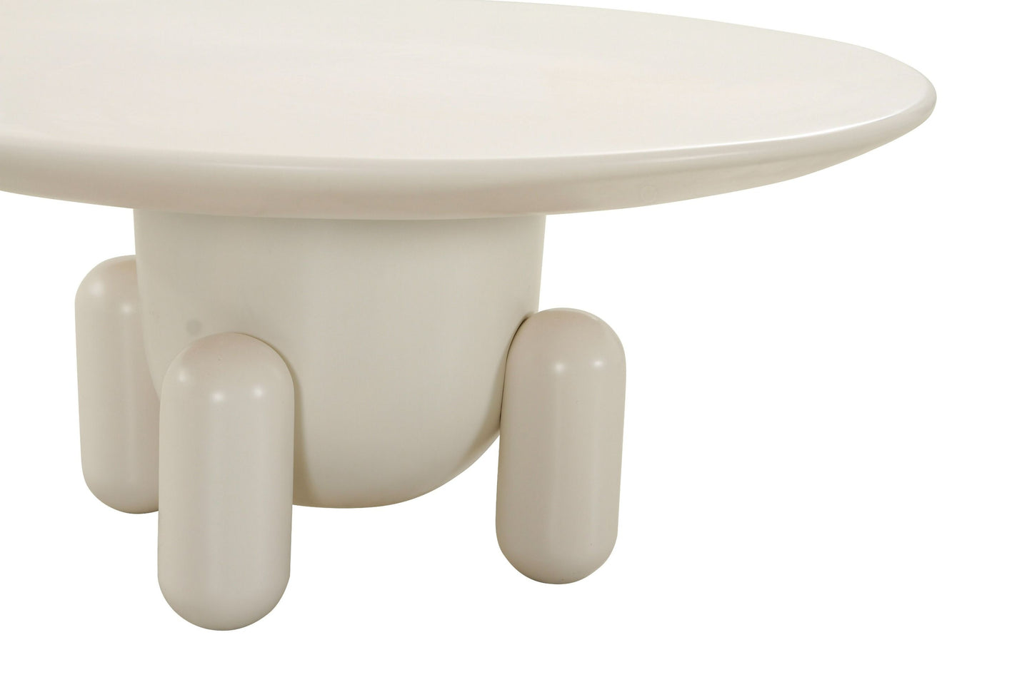 Modrest Gabby - Contemporary White Round Coffee Table