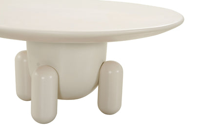 Modrest Gabby Contemporary White Round Coffee Table – Elegant Modern Living Room Accent