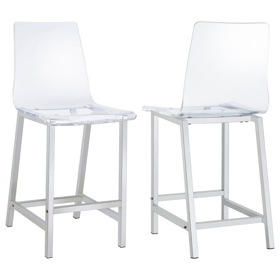 Counter Height Stools Chrome And Clear Acrylic (Set Of 2)