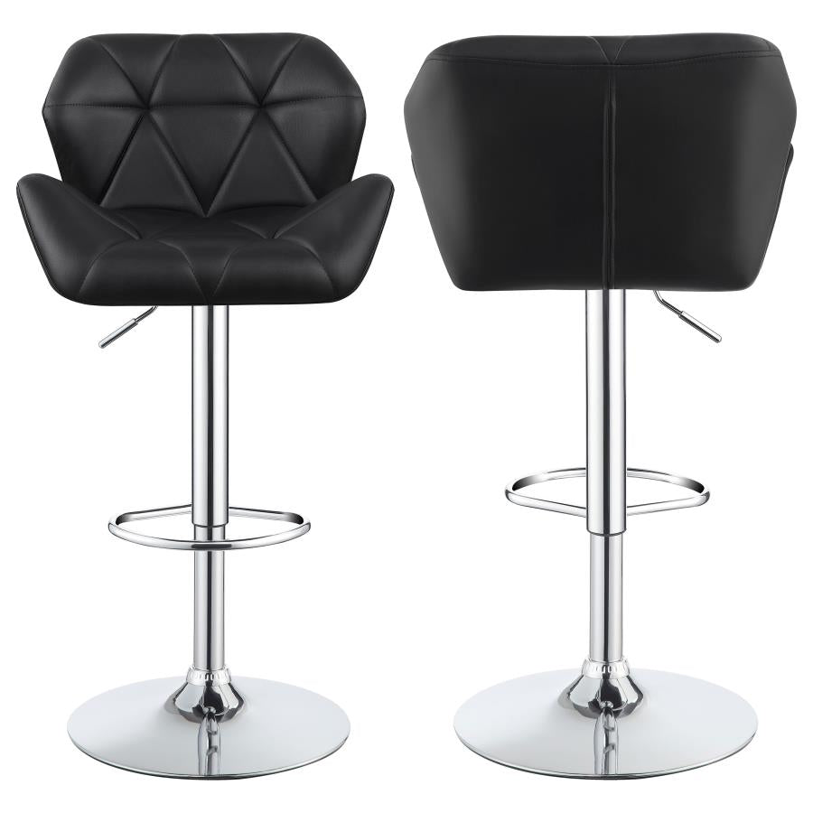 Berrington Upholstered Adjustable Bar Stool Black (Set of 2) – Stylish and Comfortable with Adjustable Height for Modern Dining or Bar Areas