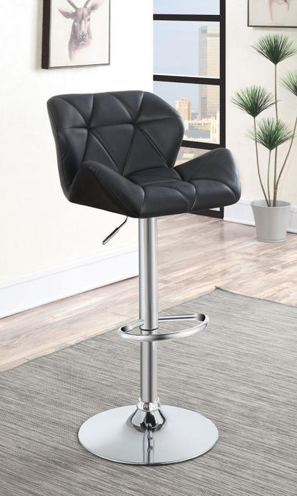 Berrington Upholstered Adjustable Bar Stool Black (Set of 2) – Stylish and Comfortable with Adjustable Height for Modern Dining or Bar Areas