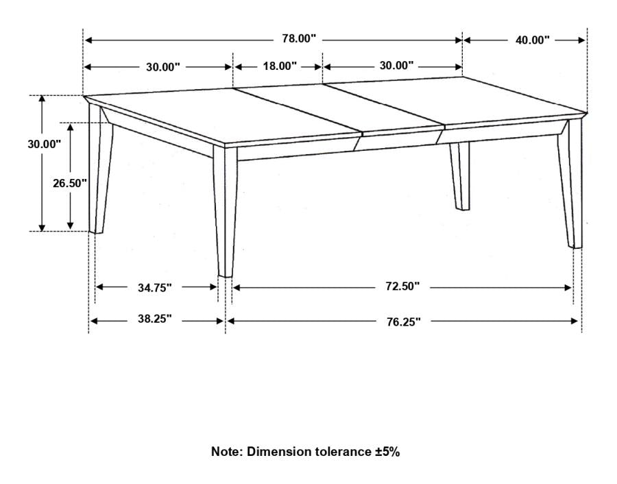 Louise Transitional Black Rectangular Dining Table