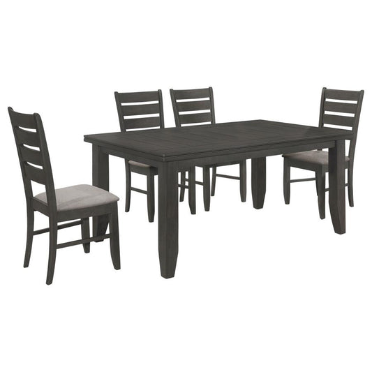 Dalila 5-Piece Rectangular Dining Set – Grey & Dark Grey for Modern and Sophisticated Dining Spaces