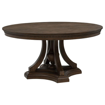 Ridgewell 5 Piece Dark Oak Round Pedestal Dining Table Set