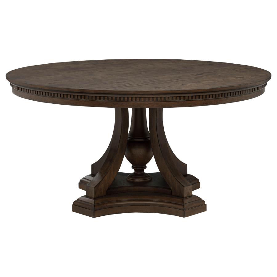 Ridgewell 5 Piece Dark Oak Round Pedestal Dining Table Set