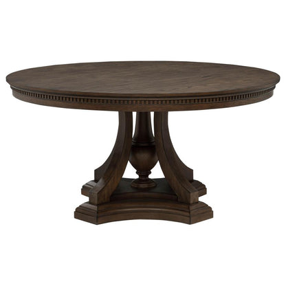 Ridgewell 5 Piece Dark Oak Round Pedestal Dining Table Set