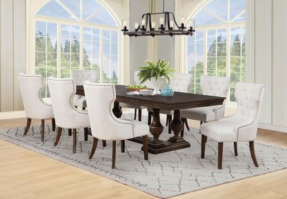 Ridgewell 9 Piece Dark Oak Rectangular Trestle Dining Table Set