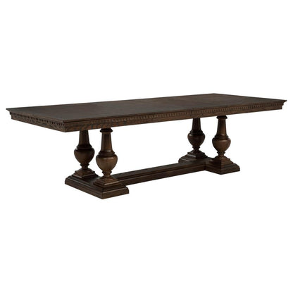 Ridgewell 9 Piece Dark Oak Rectangular Trestle Dining Table Set