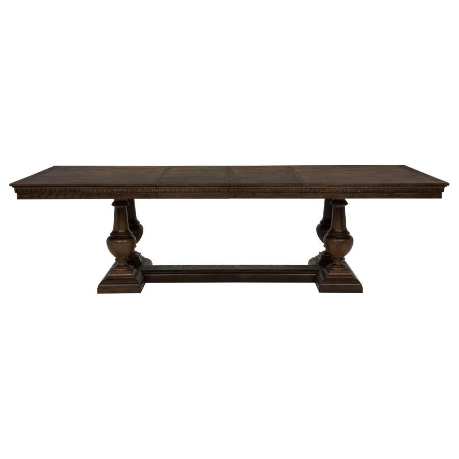 Ridgewell 9 Piece Dark Oak Rectangular Trestle Dining Table Set