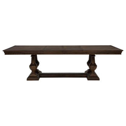 Ridgewell 9 Piece Dark Oak Rectangular Trestle Dining Table Set