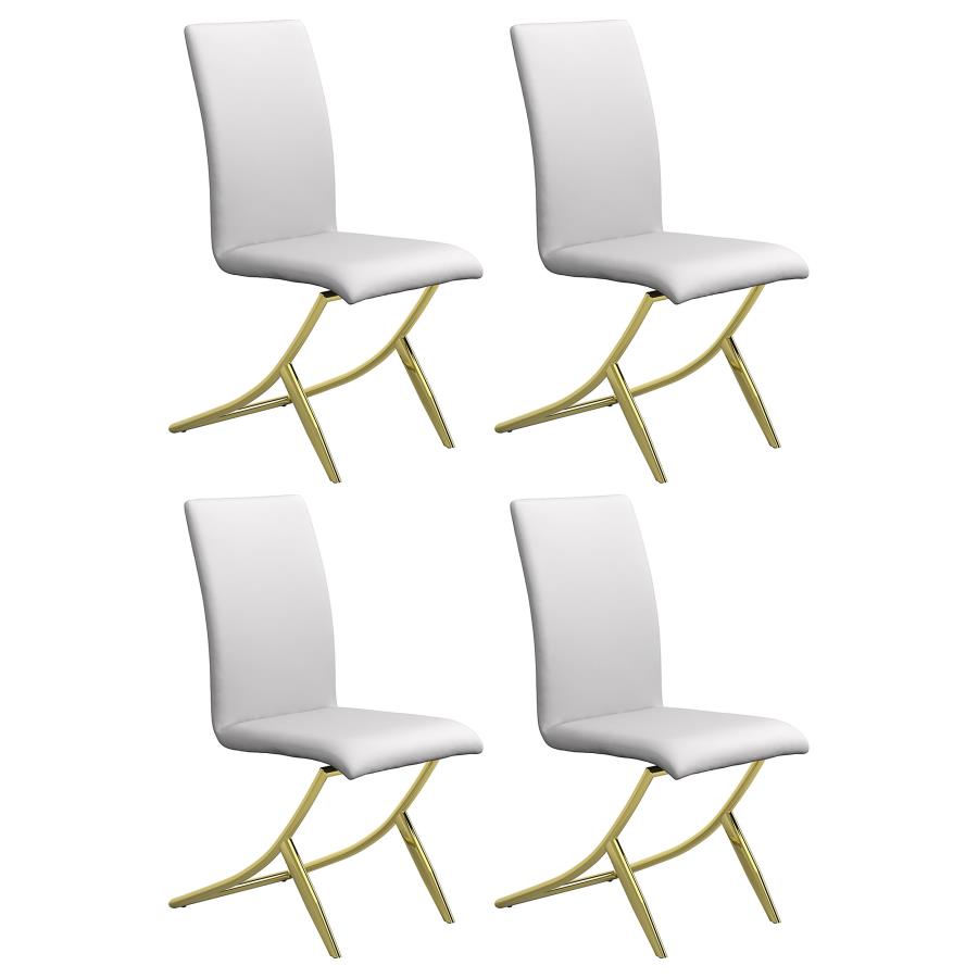 Chanel Upholstered Side Chairs White (Set Of 4)