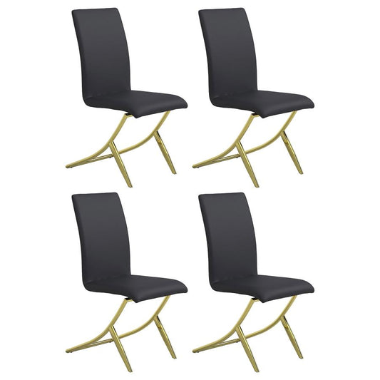 Chanel Upholstered Side Chairs Black (Set Of 4)