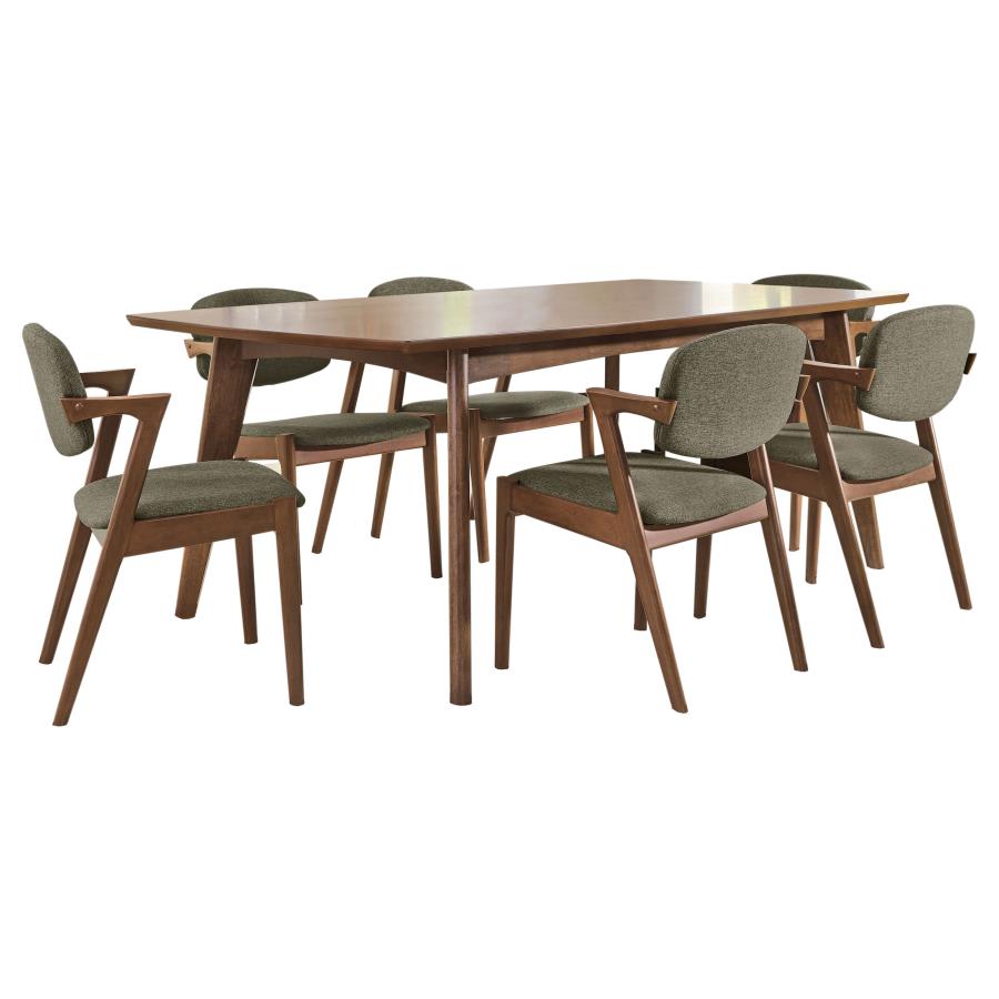 Malone 7 Piece Dark Walnut Rectangular Dining Table Set