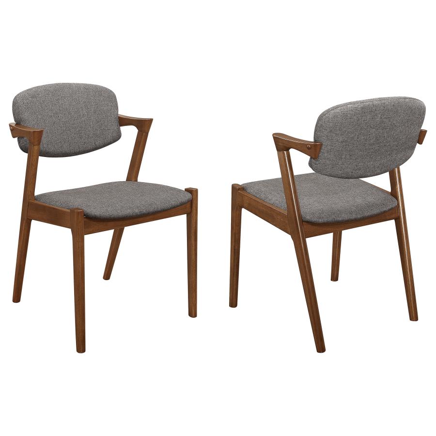 Malone Dining Side Chairs Grey And Dark Walnut (Set Of 2)